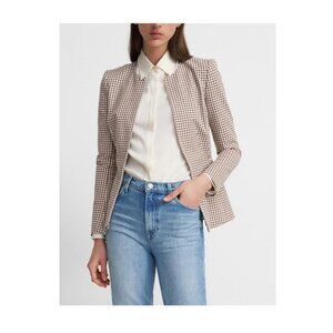 Theory Check Zip-Front Sculptured Jacket